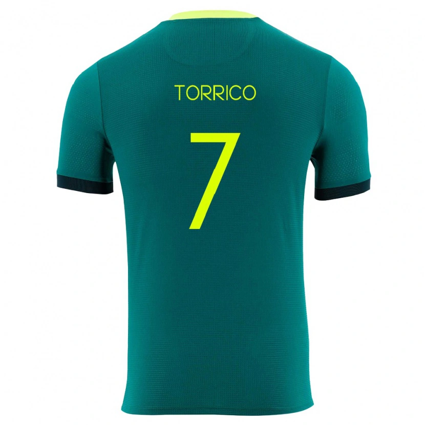 Danxen Barn Bolivia Dario Torrico #7 Grön Gul Svart Hemmatröja Matchtröjor 26-28 Tröjor T-Tröja