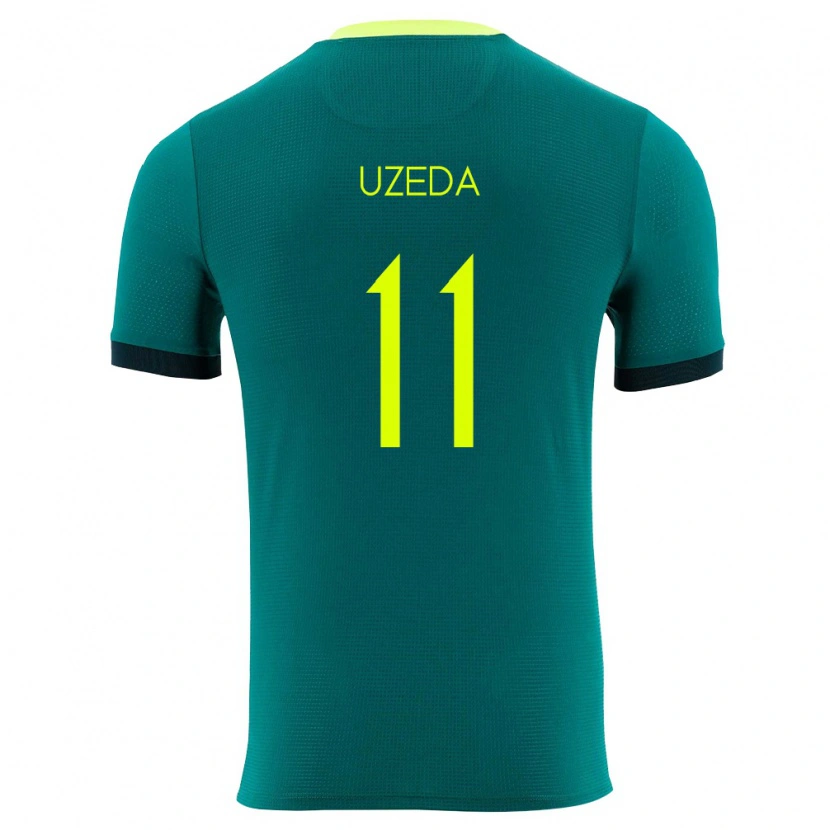 Danxen Barn Bolivia Javier Uzeda #11 Grön Gul Svart Hemmatröja Matchtröjor 26-28 Tröjor T-Tröja