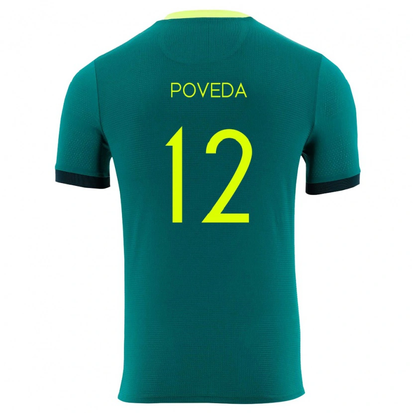 Danxen Barn Bolivia Bruno Poveda #12 Grön Gul Svart Hemmatröja Matchtröjor 26-28 Tröjor T-Tröja