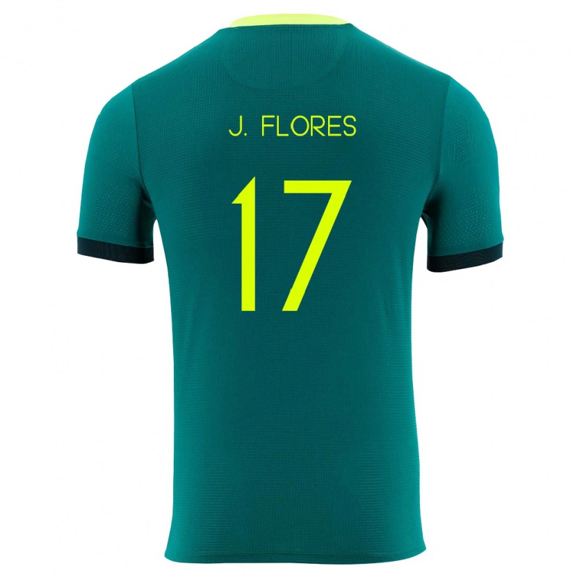 Danxen Barn Bolivia José Flores #17 Grön Gul Svart Hemmatröja Matchtröjor 26-28 Tröjor T-Tröja