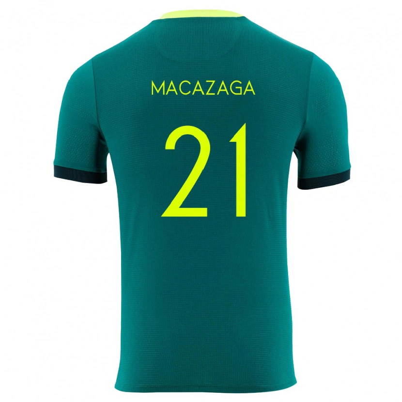 Danxen Barn Bolivia Lucas Macazaga #21 Grön Gul Svart Hemmatröja Matchtröjor 26-28 Tröjor T-Tröja
