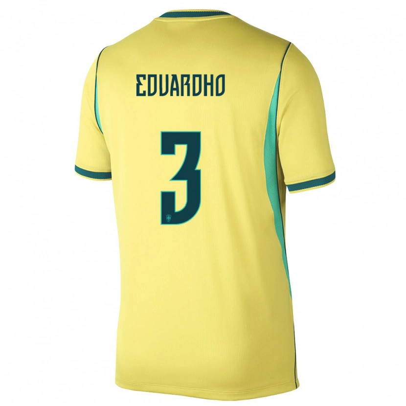 Danxen Barn Brasilien Eduardho #3 Gul Grön Hemmatröja Matchtröjor 26-28 Tröjor T-Tröja