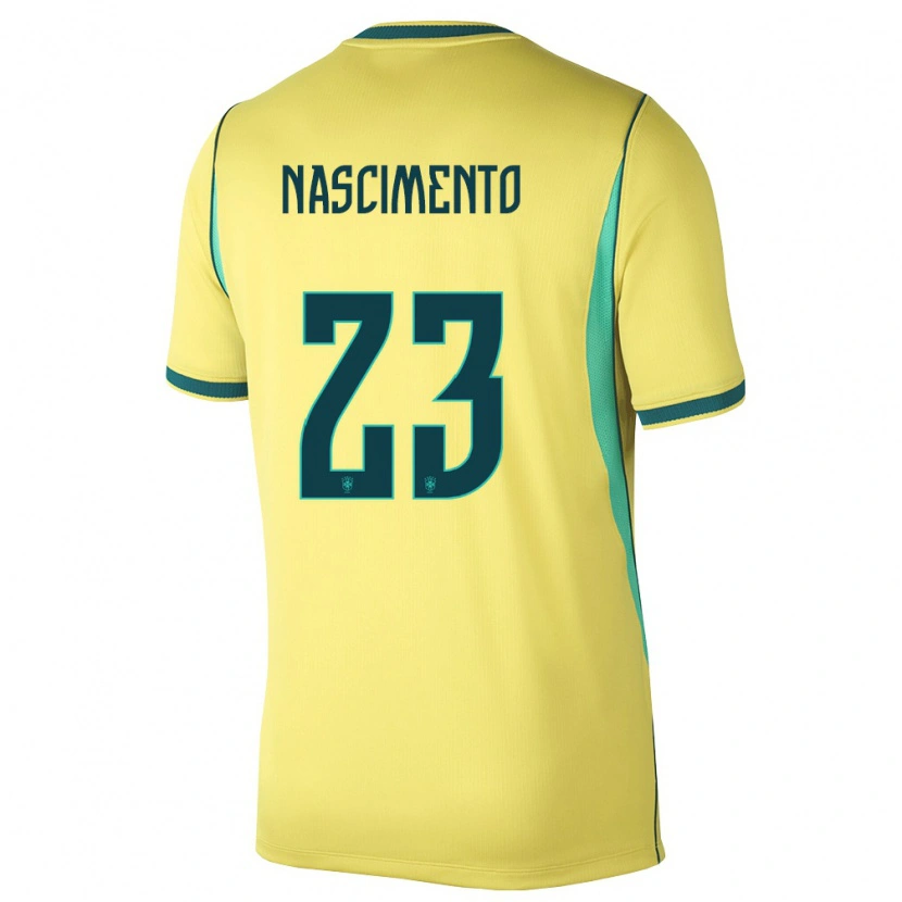 Danxen Barn Brasilien Matheus Nascimento #23 Gul Grön Hemmatröja Matchtröjor 26-28 Tröjor T-Tröja