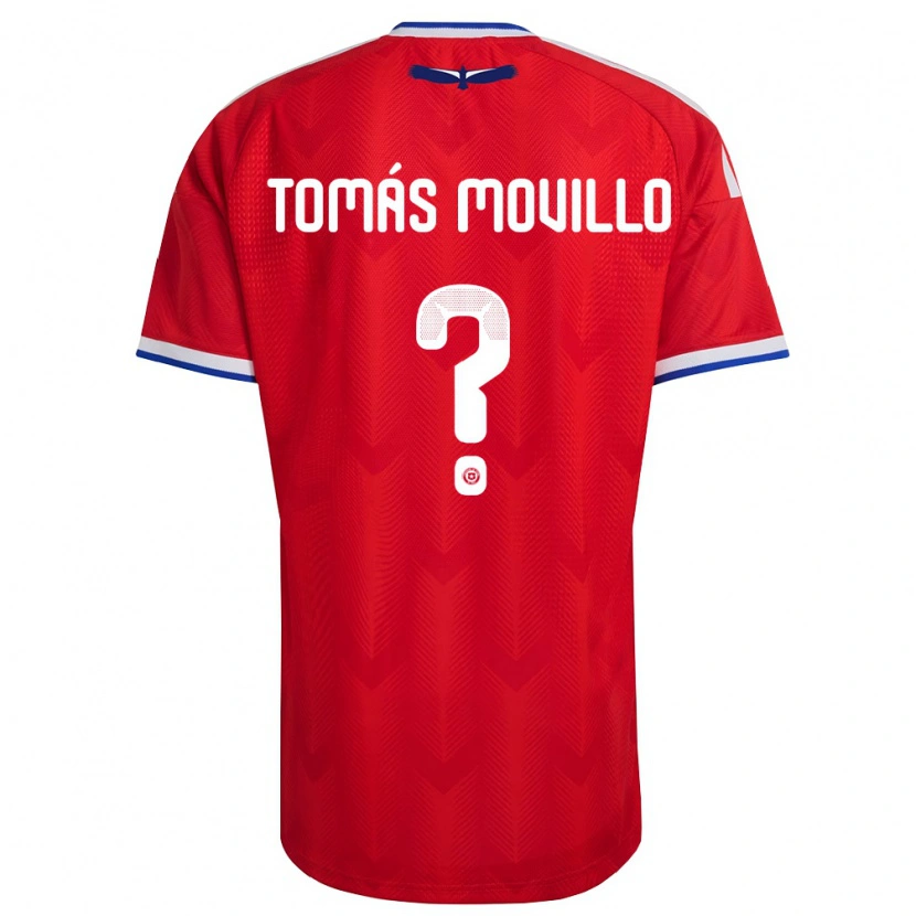Danxen Barn Chile José Tomás Movillo #0 Röd Vit Blå Hemmatröja Matchtröjor 26-28 Tröjor T-Tröja