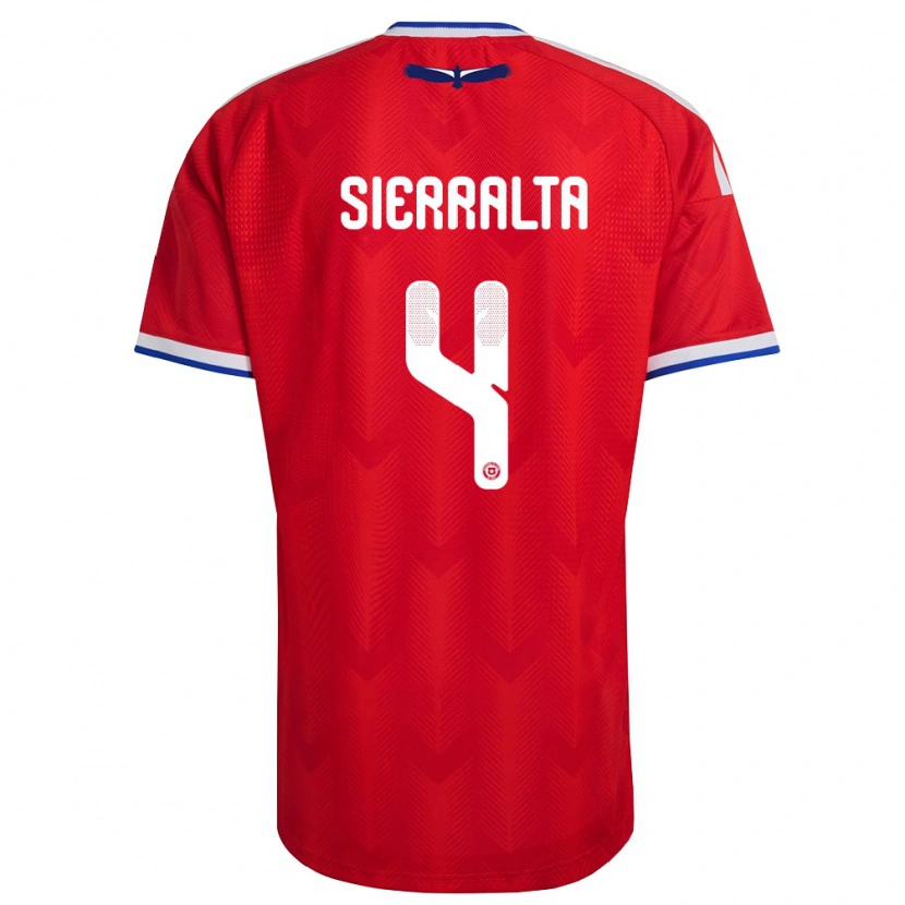 Danxen Barn Chile Francisco Sierralta #4 Röd Vit Blå Hemmatröja Matchtröjor 26-28 Tröjor T-Tröja