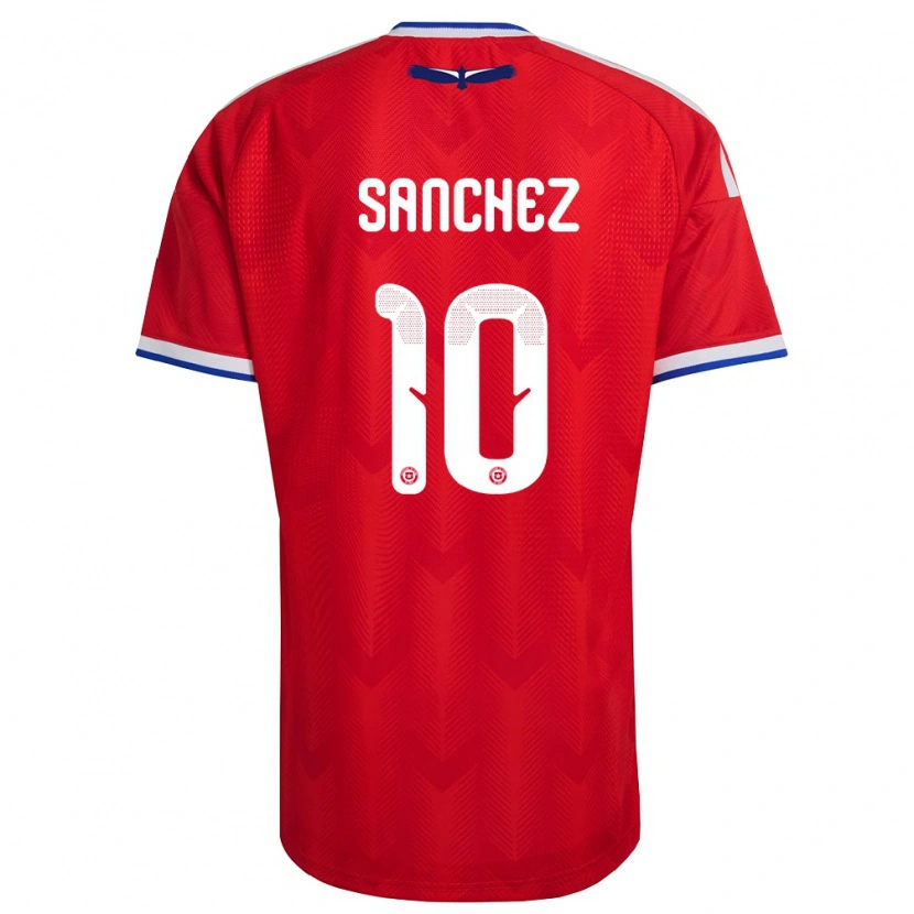 Danxen Barn Chile Alexis Sánchez #10 Röd Vit Blå Hemmatröja Matchtröjor 26-28 Tröjor T-Tröja