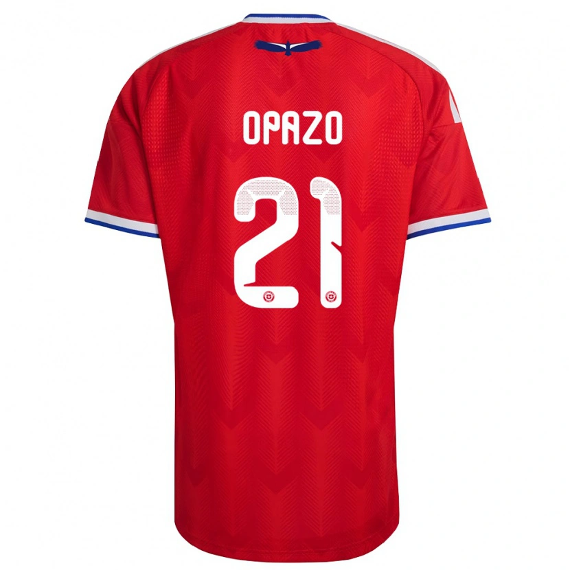 Danxen Barn Chile Diego Opazo #21 Röd Vit Blå Hemmatröja Matchtröjor 26-28 Tröjor T-Tröja