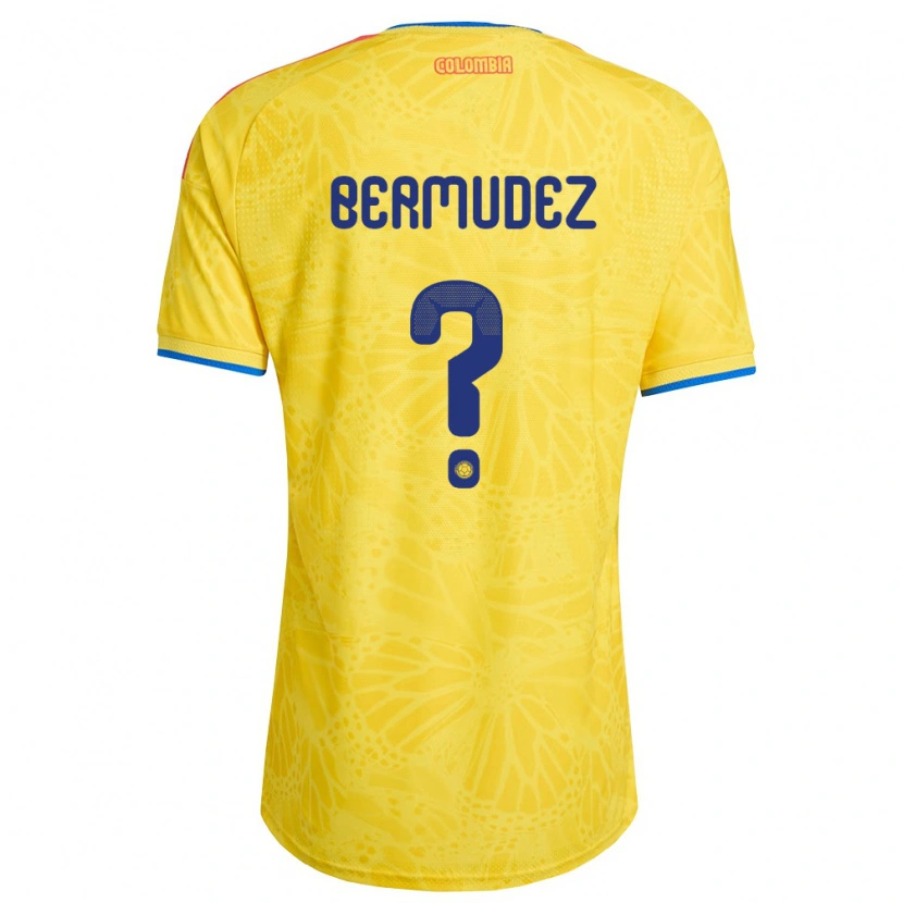 Danxen Barn Colombia Samuel Bermudez #0 Gul Blå Röd Hemmatröja Matchtröjor 26-28 Tröjor T-Tröja