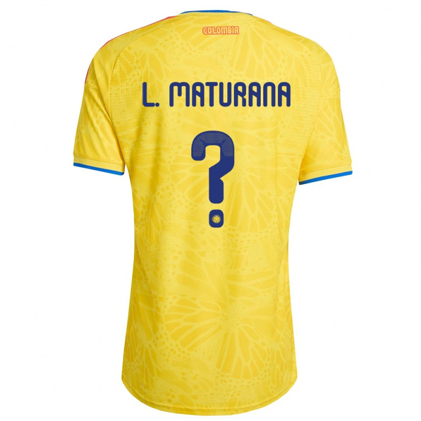 Danxen Barn Colombia Luis Maturana #0 Gul Blå Röd Hemmatröja Matchtröjor 26-28 Tröjor T-Tröja
