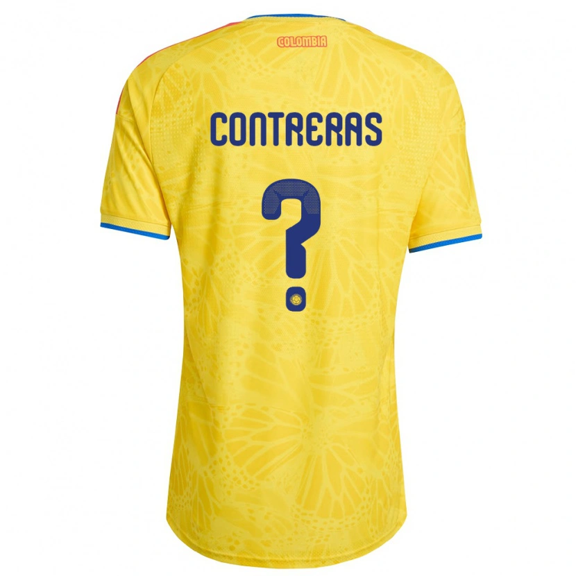 Danxen Barn Colombia David Contreras #0 Gul Blå Röd Hemmatröja Matchtröjor 26-28 Tröjor T-Tröja