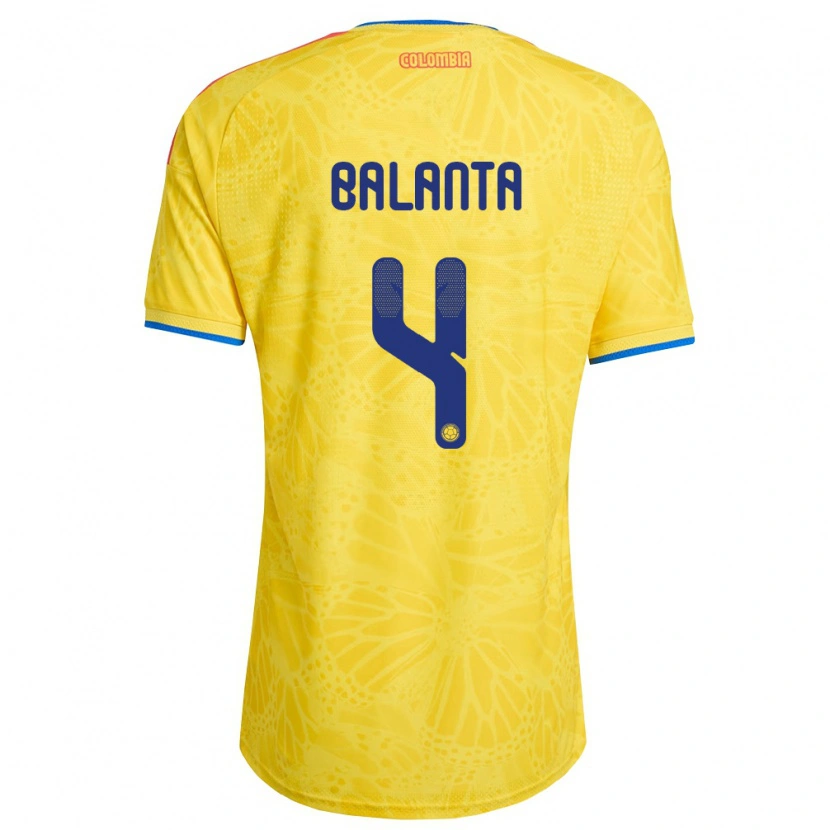 Danxen Barn Colombia Marlon Balanta #4 Gul Blå Röd Hemmatröja Matchtröjor 26-28 Tröjor T-Tröja