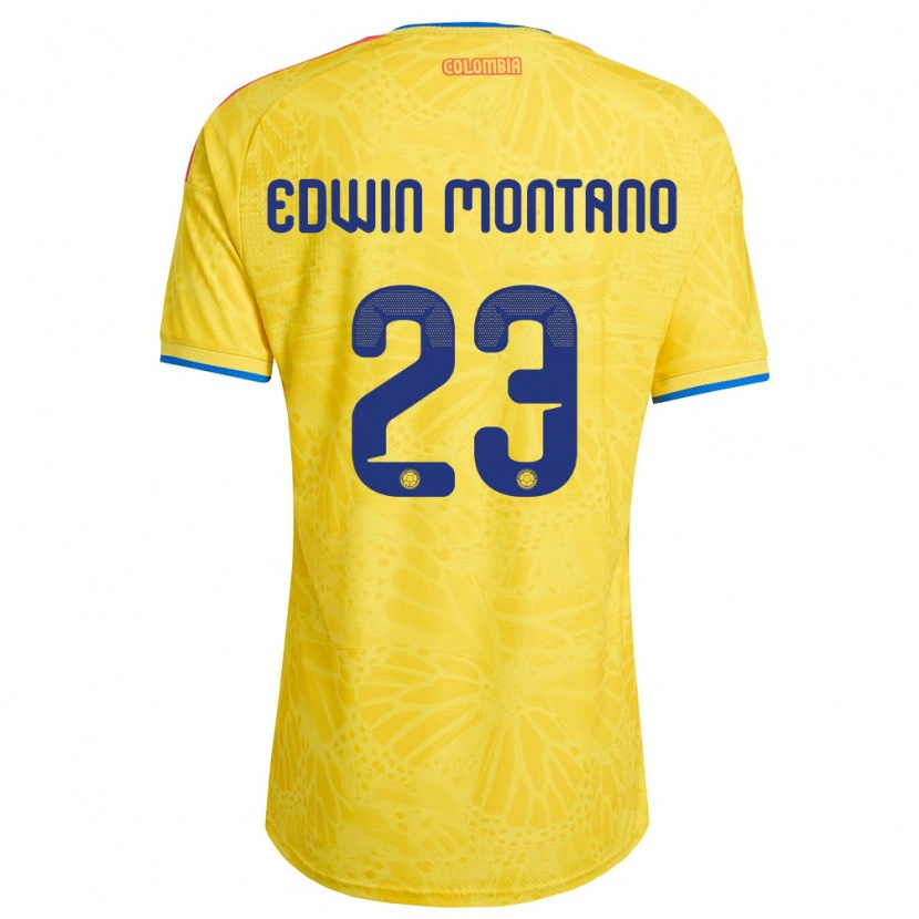 Danxen Barn Colombia John Edwin Montaño #23 Gul Blå Röd Hemmatröja Matchtröjor 26-28 Tröjor T-Tröja