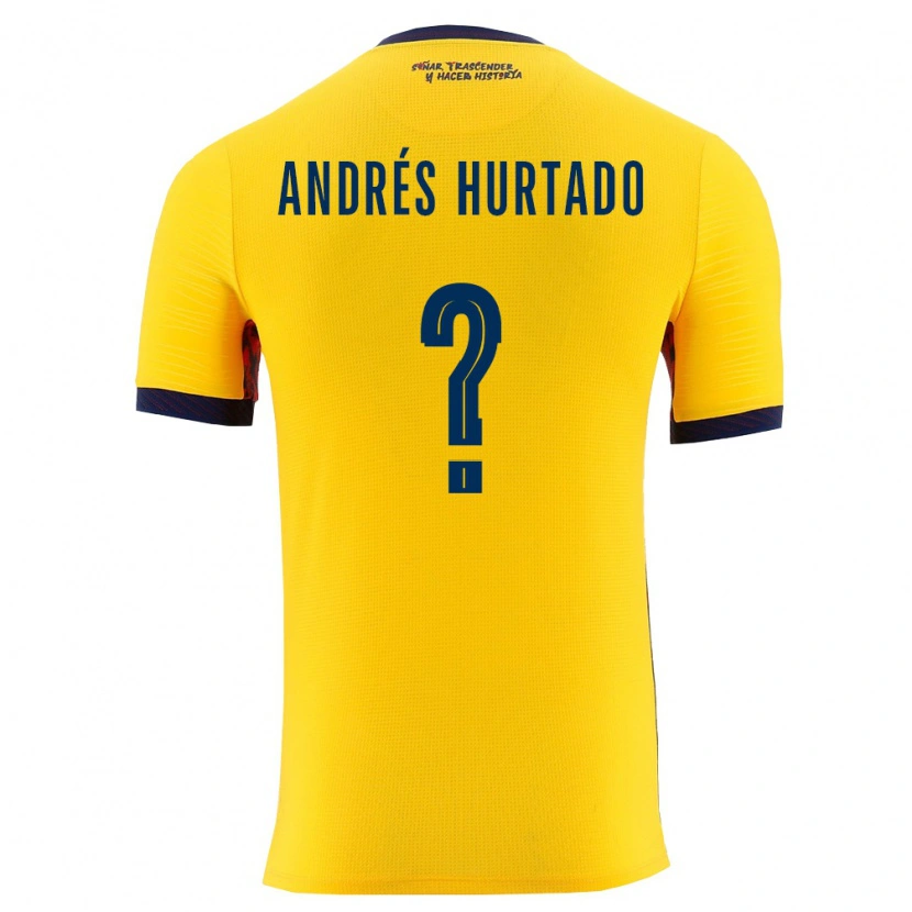 Danxen Barn Ecuador José Andrés Hurtado #0 Gul Marin Hemmatröja Matchtröjor 26-28 Tröjor T-Tröja
