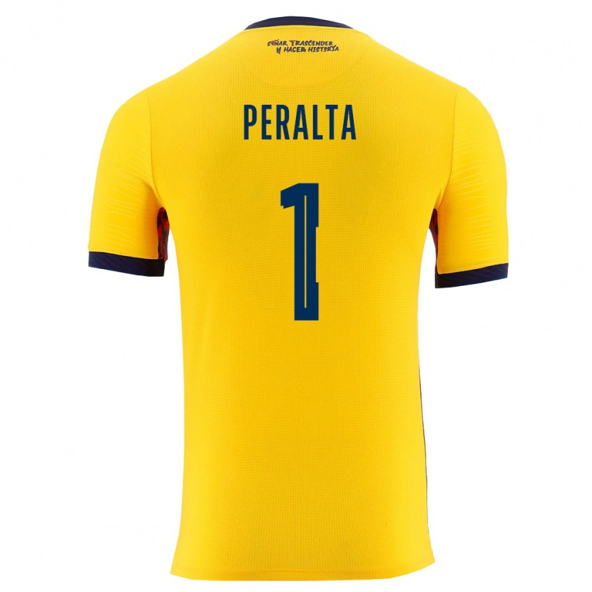 Danxen Barn Ecuador Miguel Peralta #1 Gul Marin Hemmatröja Matchtröjor 26-28 Tröjor T-Tröja