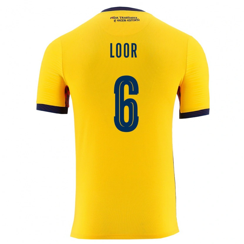 Danxen Barn Ecuador Layan Loor #6 Gul Marin Hemmatröja Matchtröjor 26-28 Tröjor T-Tröja