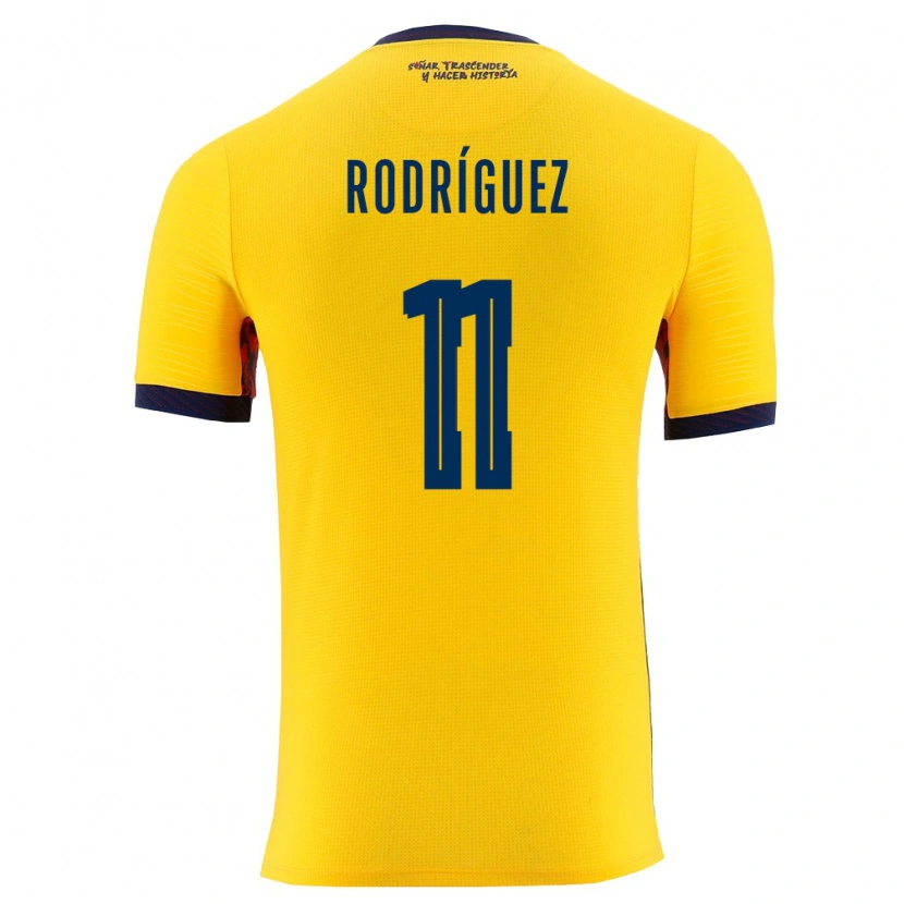 Danxen Barn Ecuador Kevin Rodríguez #11 Gul Marin Hemmatröja Matchtröjor 26-28 Tröjor T-Tröja