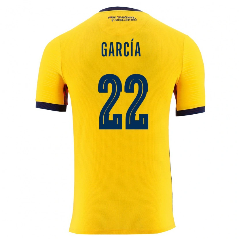 Danxen Barn Ecuador Jostin García #22 Gul Marin Hemmatröja Matchtröjor 26-28 Tröjor T-Tröja