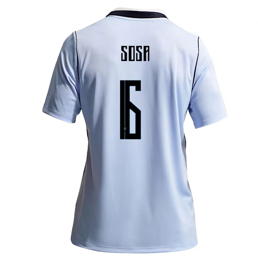 Danxen Barn Uruguay Santiago Sosa #6 Himmelblå Vit Hemmatröja Matchtröjor 26-28 Tröjor T-Tröja