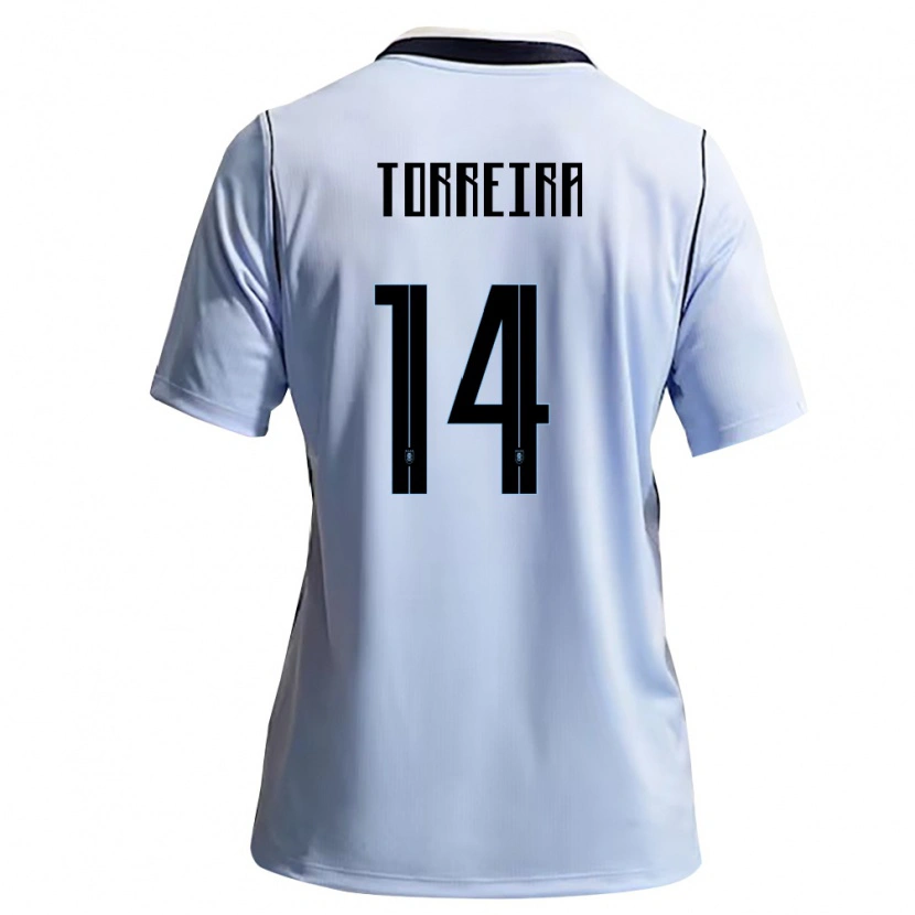 Danxen Barn Uruguay Lucas Torreira #14 Himmelblå Vit Hemmatröja Matchtröjor 26-28 Tröjor T-Tröja