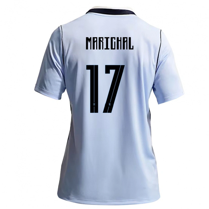 Danxen Barn Uruguay Mauro Marichal #17 Himmelblå Vit Hemmatröja Matchtröjor 26-28 Tröjor T-Tröja