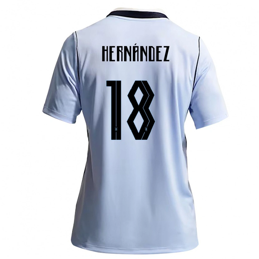 Danxen Barn Uruguay Tomás Hernández #18 Himmelblå Vit Hemmatröja Matchtröjor 26-28 Tröjor T-Tröja