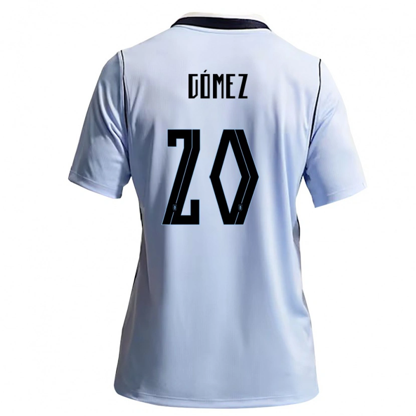 Danxen Barn Uruguay Luciana Gomez #20 Himmelblå Vit Hemmatröja Matchtröjor 26-28 Tröjor T-Tröja