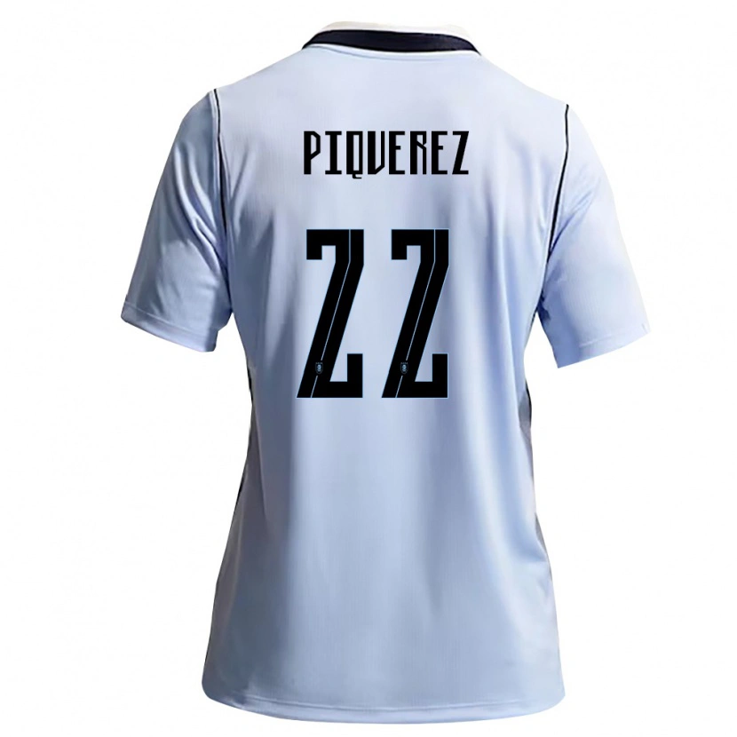 Danxen Barn Uruguay Joaquín Piquerez #22 Himmelblå Vit Hemmatröja Matchtröjor 26-28 Tröjor T-Tröja