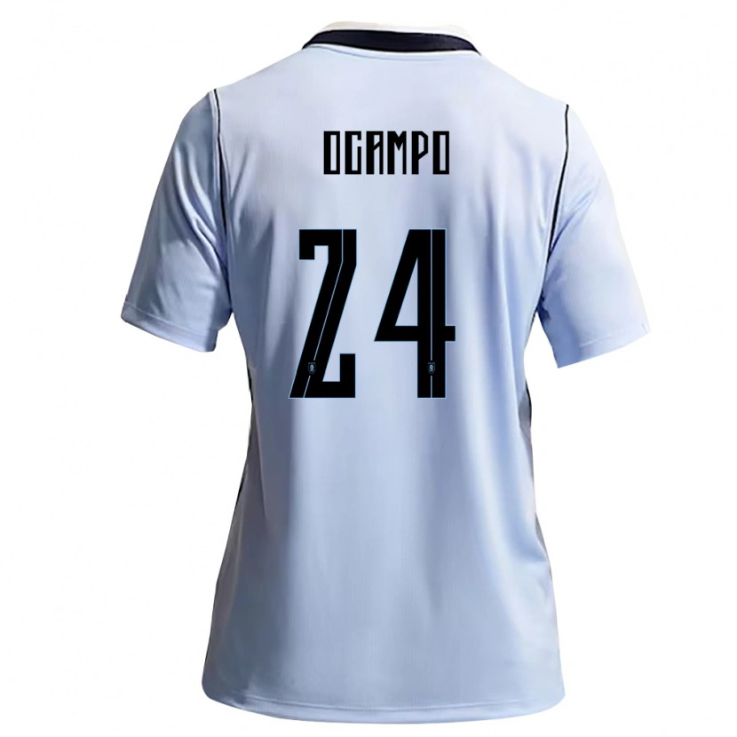Danxen Barn Uruguay Brian Ocampo #24 Himmelblå Vit Hemmatröja Matchtröjor 26-28 Tröjor T-Tröja
