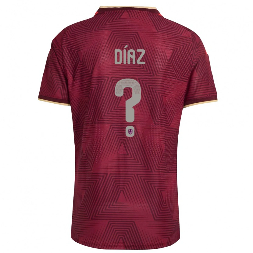 Danxen Barn Venezuela Henrry Díaz #0 Burgund Guld Gul Hemmatröja Matchtröjor 26-28 Tröjor T-Tröja