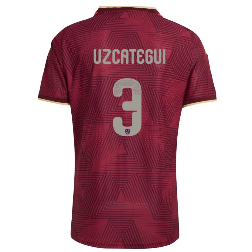 Danxen Barn Venezuela Rafael Uzcátegui #3 Burgund Guld Gul Hemmatröja Matchtröjor 26-28 Tröjor T-Tröja