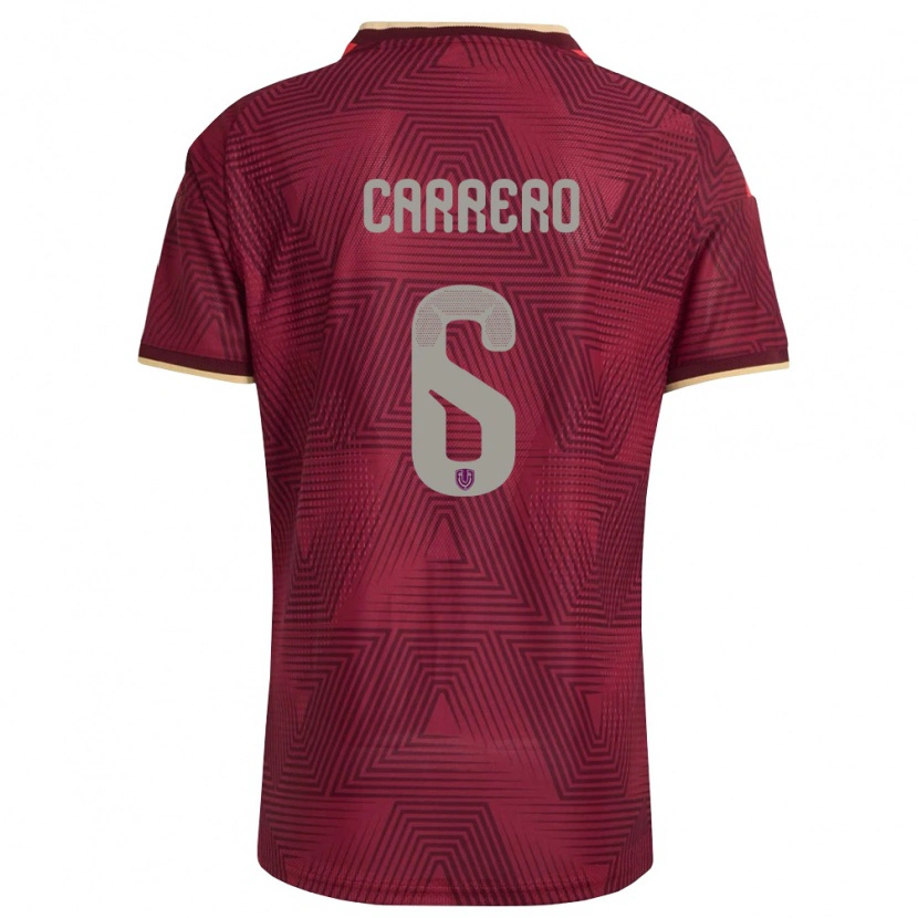 Danxen Barn Venezuela Luis Carrero #6 Burgund Guld Gul Hemmatröja Matchtröjor 26-28 Tröjor T-Tröja