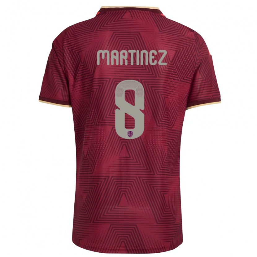 Danxen Barn Venezuela Bárbara Martínez #8 Burgund Guld Gul Hemmatröja Matchtröjor 26-28 Tröjor T-Tröja