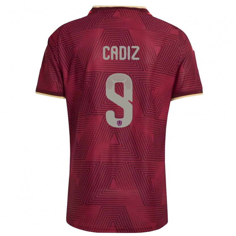 Danxen Barn Venezuela Jhonder Cádiz #9 Burgund Guld Gul Hemmatröja Matchtröjor 26-28 Tröjor T-Tröja