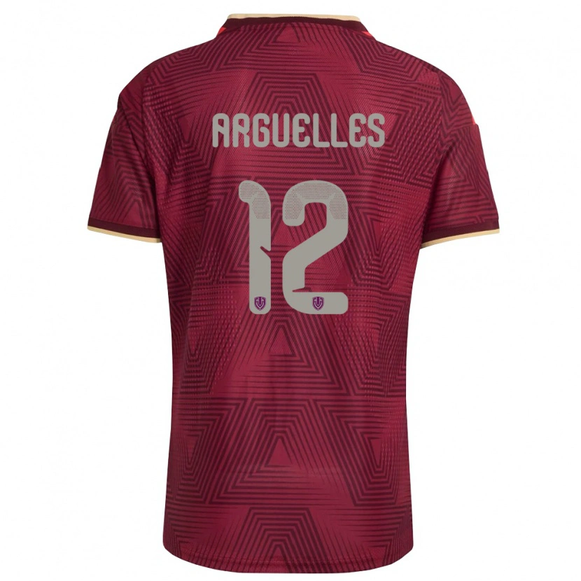 Danxen Barn Venezuela Wilmary Argüelles #12 Burgund Guld Gul Hemmatröja Matchtröjor 26-28 Tröjor T-Tröja