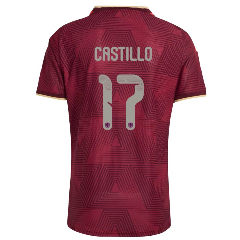 Danxen Barn Venezuela Edson Castillo #17 Burgund Guld Gul Hemmatröja Matchtröjor 26-28 Tröjor T-Tröja