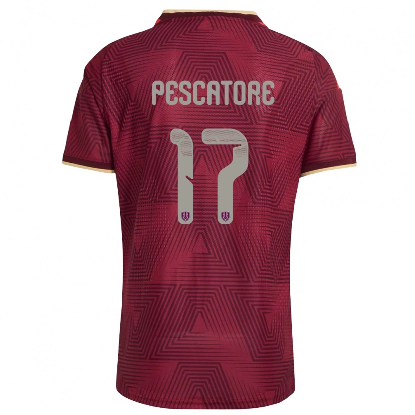 Danxen Barn Venezuela Camila Pescatore #17 Burgund Guld Gul Hemmatröja Matchtröjor 26-28 Tröjor T-Tröja