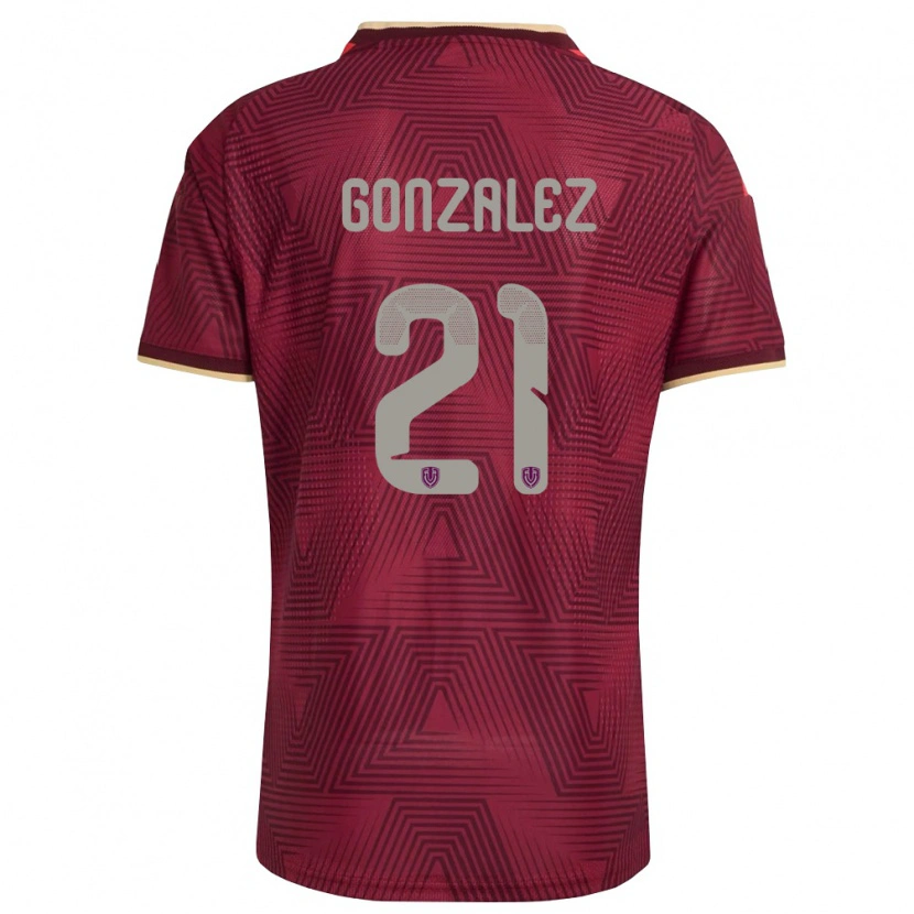 Danxen Barn Venezuela Alexander González #21 Burgund Guld Gul Hemmatröja Matchtröjor 26-28 Tröjor T-Tröja