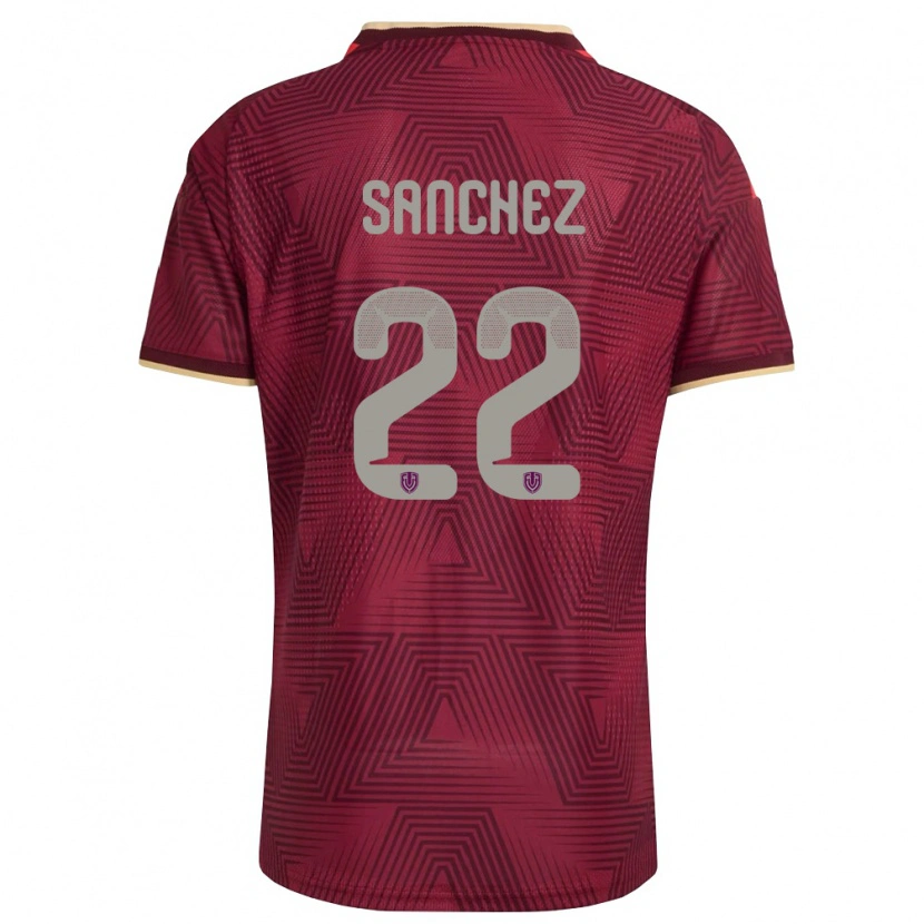 Danxen Barn Venezuela Santiago Sanchez #22 Burgund Guld Gul Hemmatröja Matchtröjor 26-28 Tröjor T-Tröja