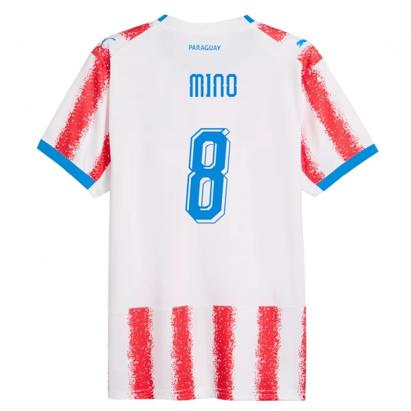 Danxen Barn Paraguay Rosa Miño #8 Vit Röd Blå Hemmatröja Matchtröjor 26-28 Tröjor T-Tröja