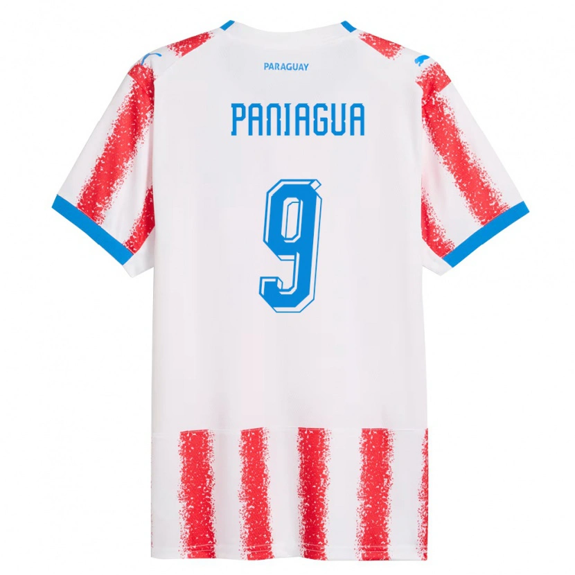 Danxen Barn Paraguay Santiago Paniagua #9 Vit Röd Blå Hemmatröja Matchtröjor 26-28 Tröjor T-Tröja