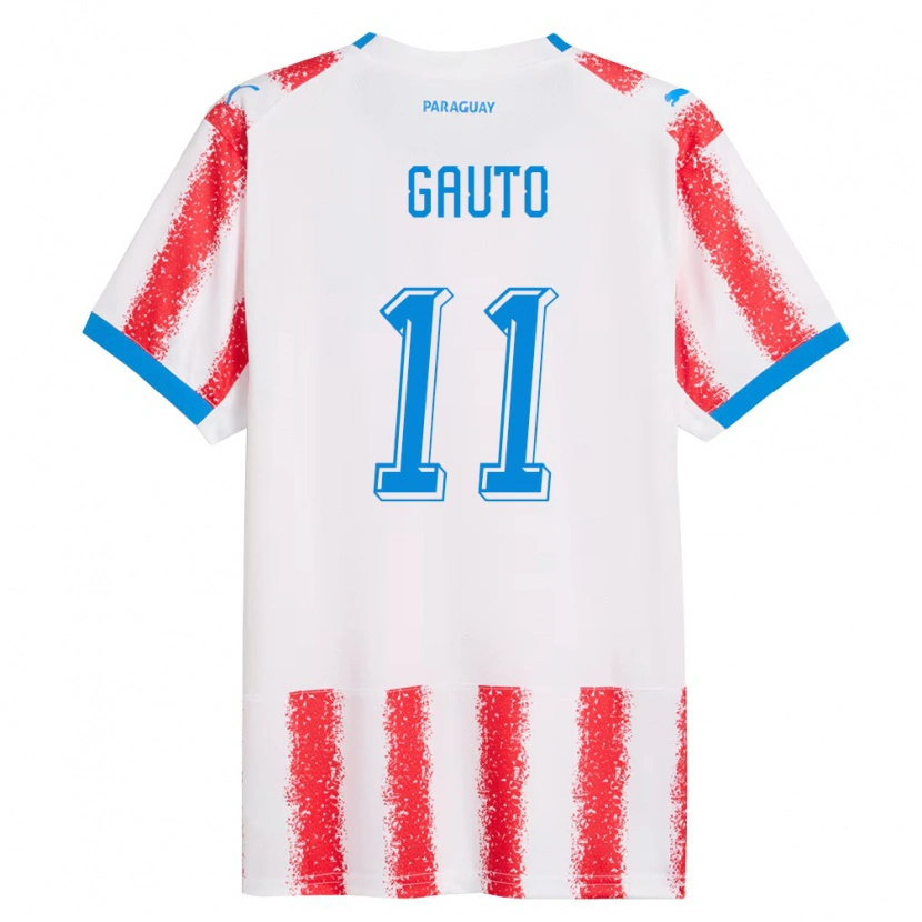 Danxen Barn Paraguay Fany Gauto #11 Vit Röd Blå Hemmatröja Matchtröjor 26-28 Tröjor T-Tröja