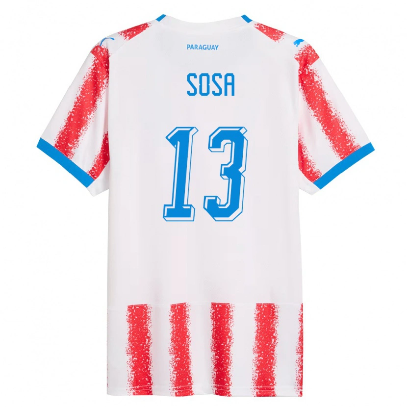 Danxen Barn Paraguay Alex Sosa #13 Vit Röd Blå Hemmatröja Matchtröjor 26-28 Tröjor T-Tröja