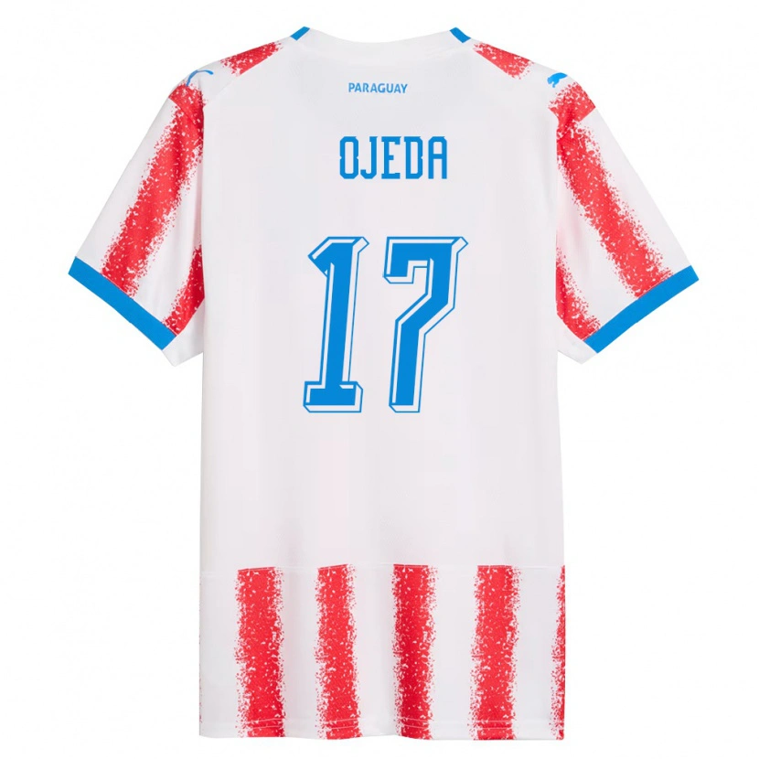 Danxen Barn Paraguay Deisy Ojeda #17 Vit Röd Blå Hemmatröja Matchtröjor 26-28 Tröjor T-Tröja