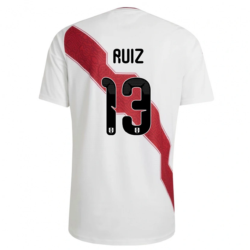 Danxen Barn Peru Homali Ruiz #13 Vit Röd Svart Hemmatröja Matchtröjor 26-28 Tröjor T-Tröja