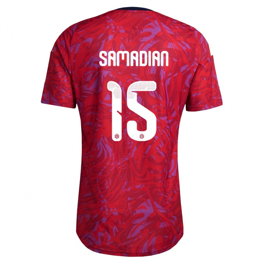 Danxen Barn Costa Rica Farbod Samadian #15 Röd Lila Marin Hemmatröja Matchtröjor 26-28 Tröjor T-Tröja