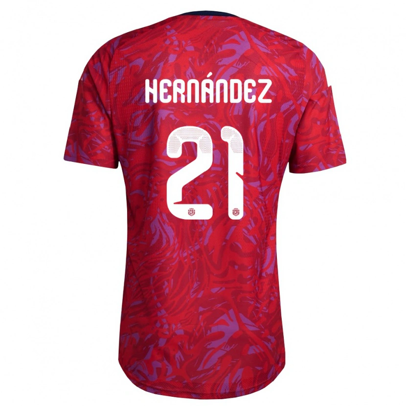 Danxen Barn Costa Rica Keyner Hernández #21 Röd Lila Marin Hemmatröja Matchtröjor 26-28 Tröjor T-Tröja