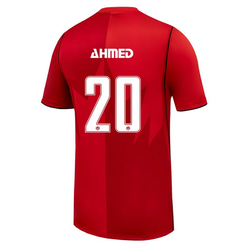 Danxen Barn Kanada Ali Ahmed #20 Röd Vit Hemmatröja Matchtröjor 26-28 Tröjor T-Tröja