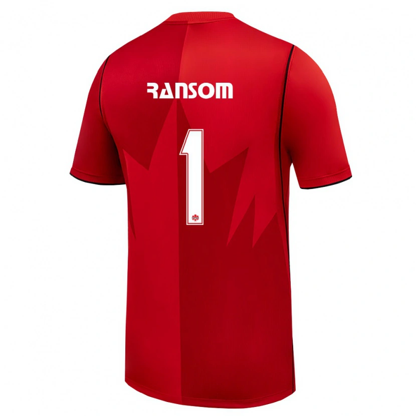 Danxen Barn Kanada Jonathan Ransom #1 Röd Vit Hemmatröja Matchtröjor 26-28 Tröjor T-Tröja