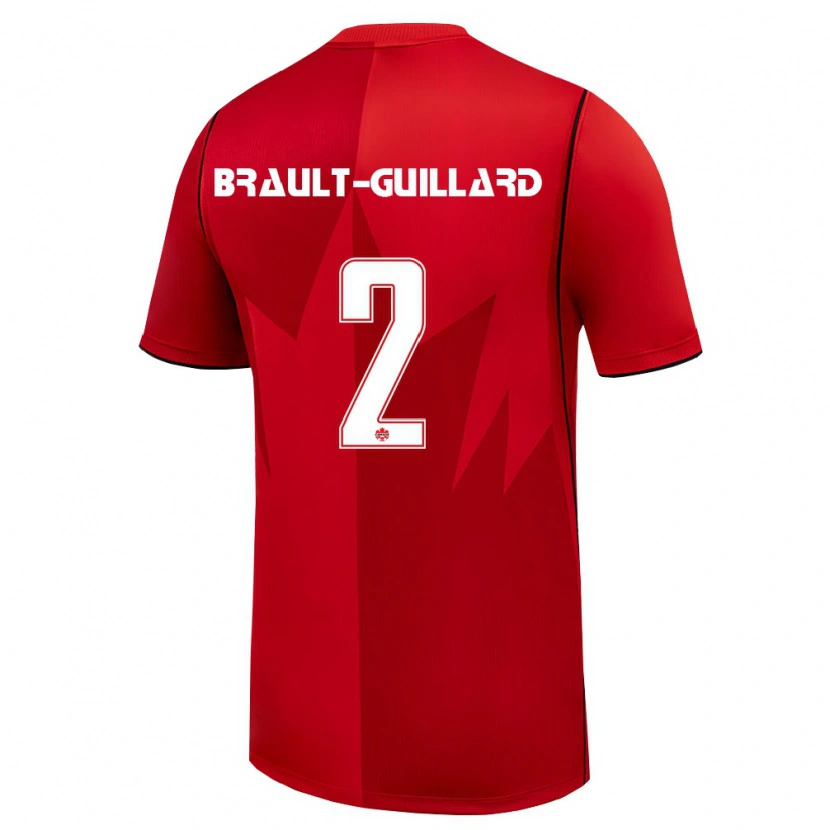Danxen Barn Kanada Zachary Brault-Guillard #2 Röd Vit Hemmatröja Matchtröjor 26-28 Tröjor T-Tröja