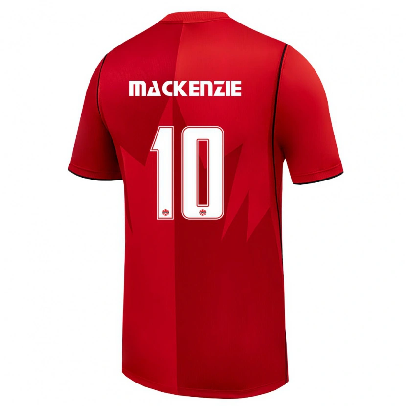 Danxen Barn Kanada Liam Mackenzie #10 Röd Vit Hemmatröja Matchtröjor 26-28 Tröjor T-Tröja